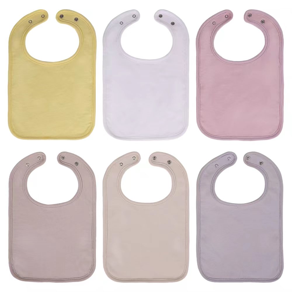 100% Cotton Bibs with Snap for Baby Boy Girl Super Soft Drool Bibs for Teething and Feeding