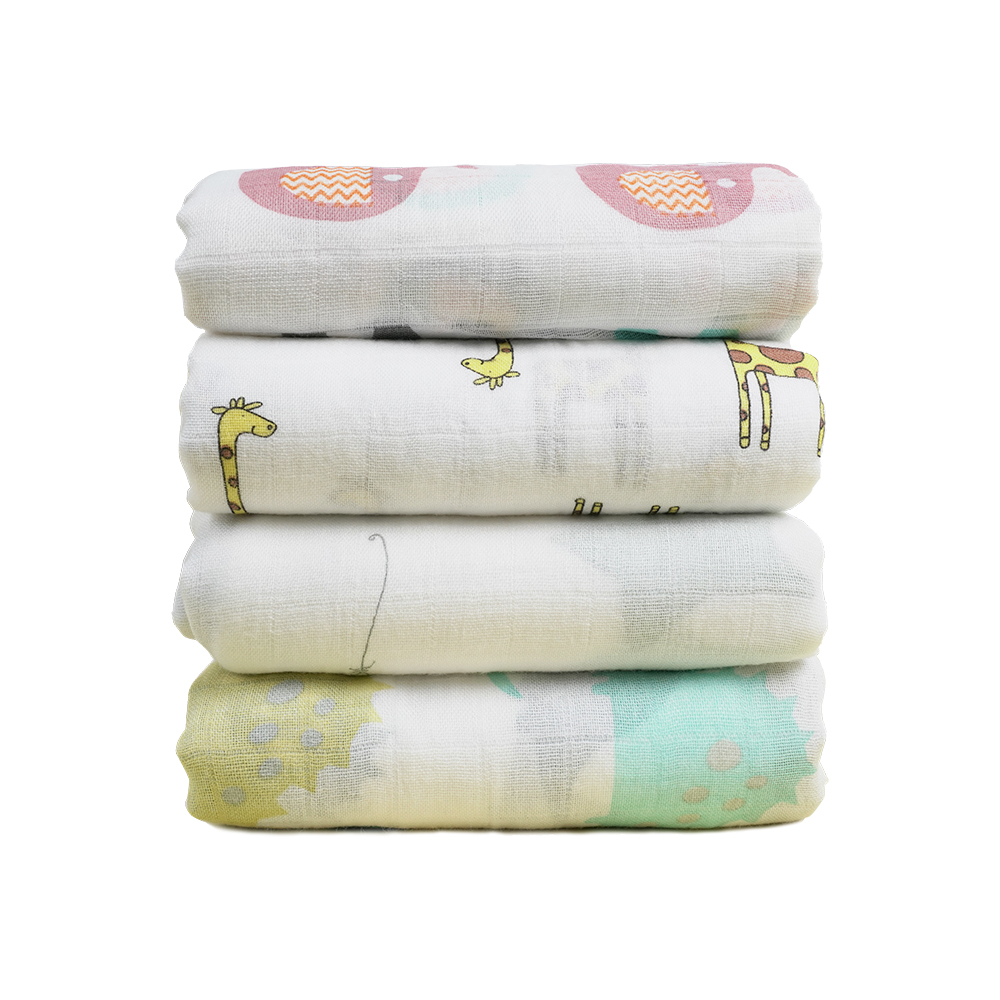 Organic Bamboo Cotton Baby Swaddle Blanket Newborn Muslin Swaddle Print Muslin Blankets Baby