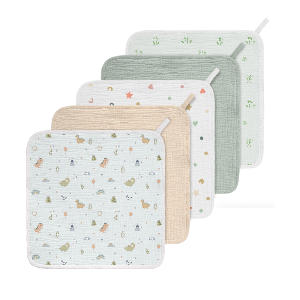 Muslin Baby Washcloths 100% Cotton Muslin Baby Bath Wash Cloths Absorbent Baby Wipes Towel for Newborns Kids 