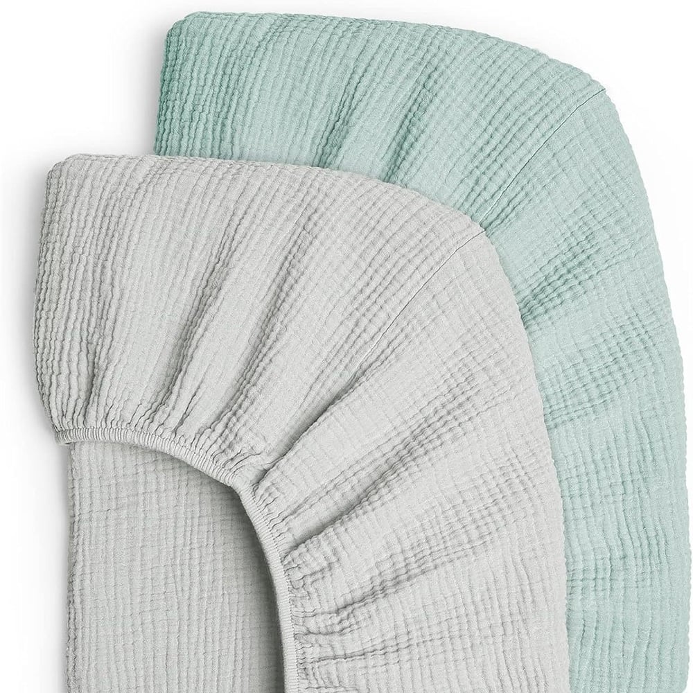 Muslin Crib Sheets Set for Girl Boy Soft and Breathable 100% Cotton Baby Sheets for Standard Crib Mattress
