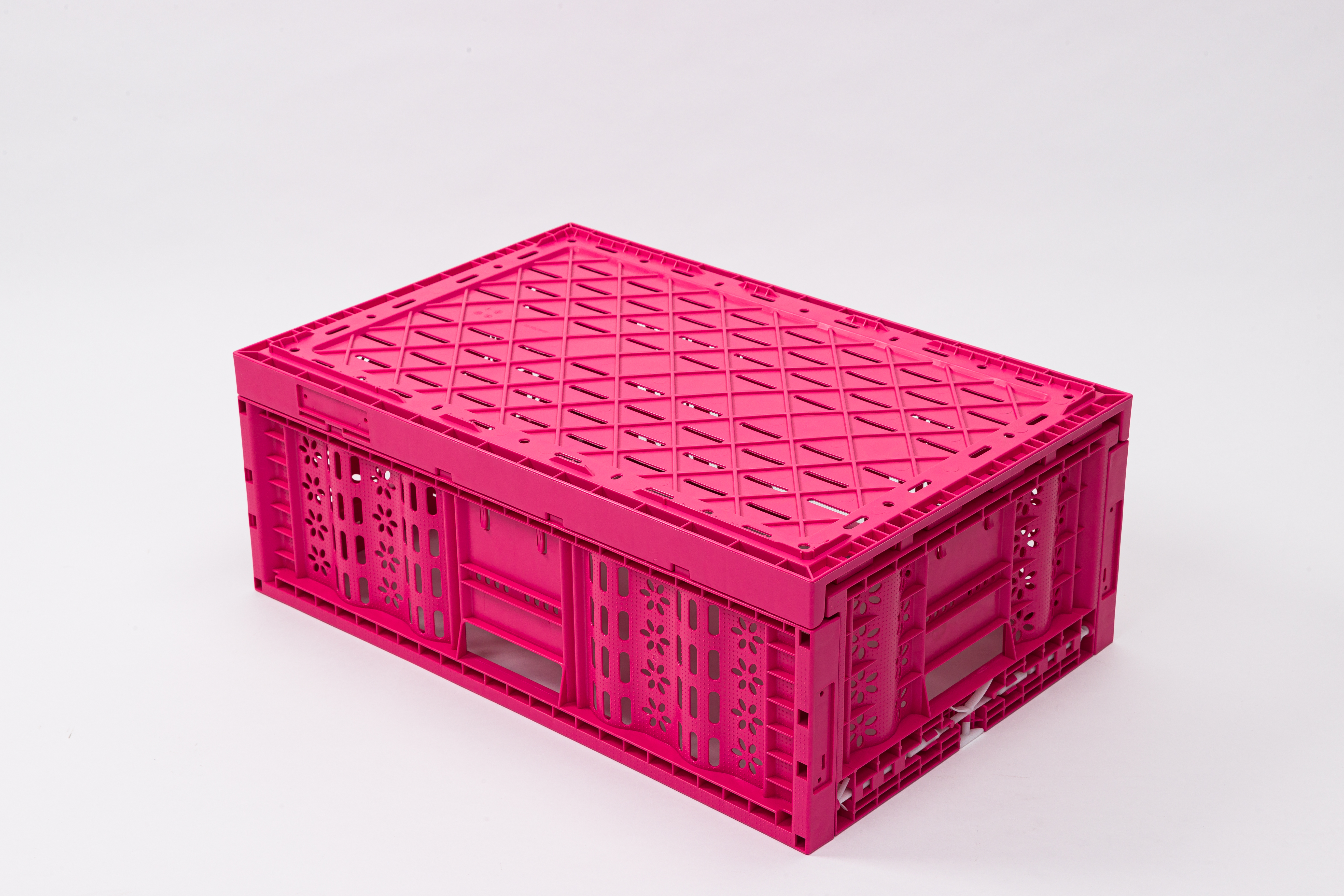 Stackable Plastic Foldable Crates for Efficient Storage and Transport