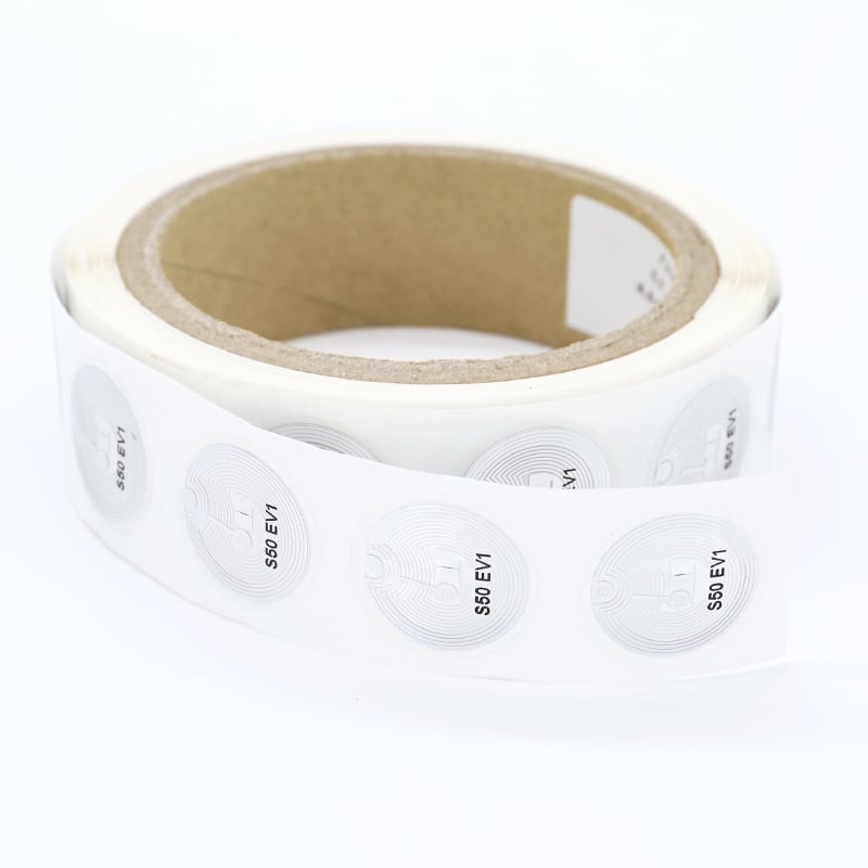 Mifare classic 1 k S50 HF white rfid paper sticker 25mm