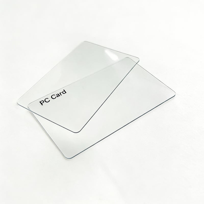 High Hardness Scratch-resistant Transparent Pure PC Cards Custom  (without ic chip)