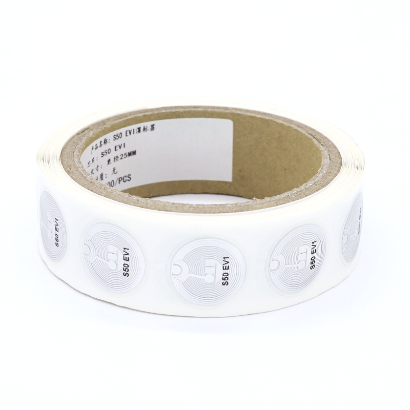 Mifare classic 1 k S50 HF white rfid paper sticker 25mm
