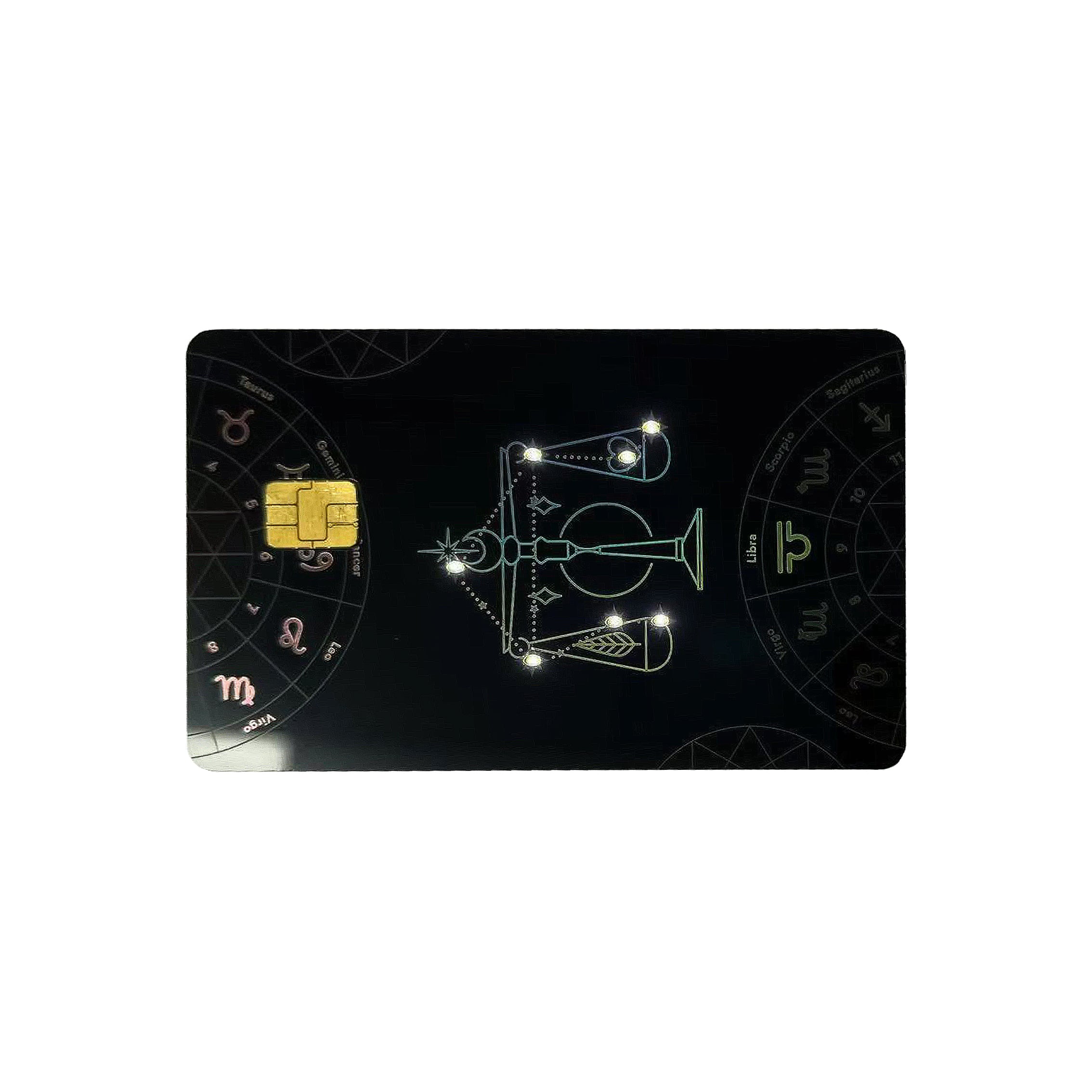 Stainless Steel Inlay Dual-Interface Spot LED Metal Core Card Laser Marking