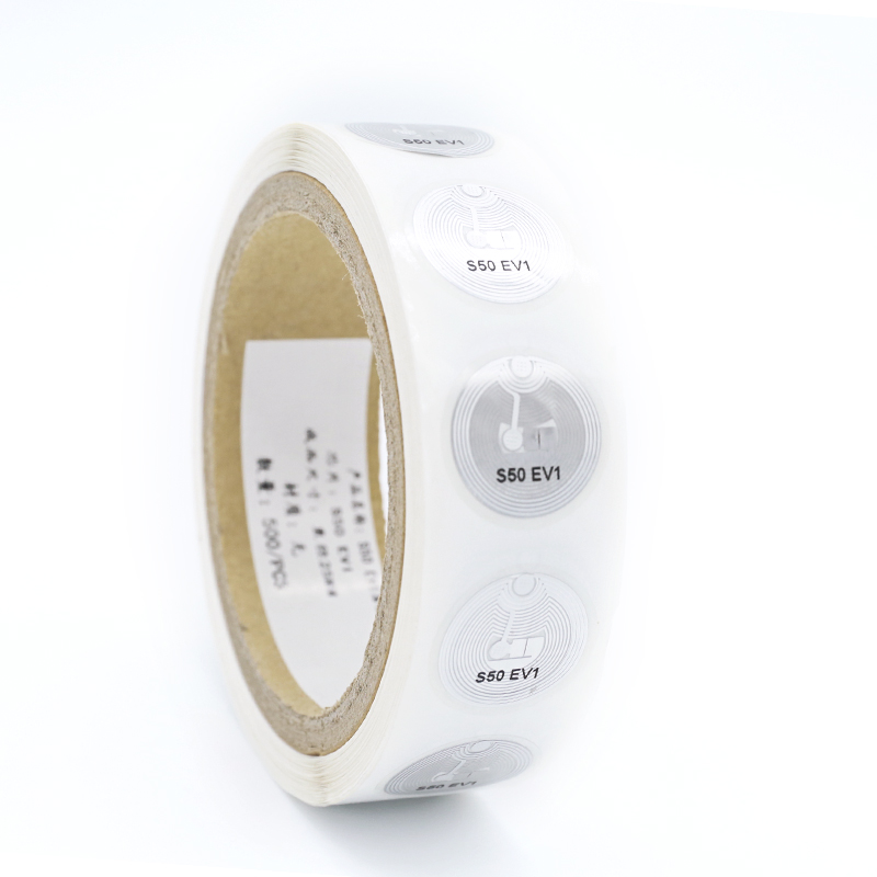 Mifare classic 1 k S50 HF white rfid paper sticker 25mm