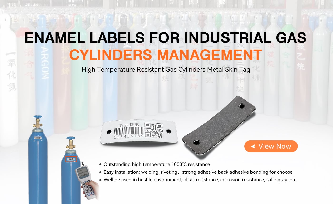 High temperature resistant QR code metal label corrosion resistant enamel label cylinder for battery identity tracking details