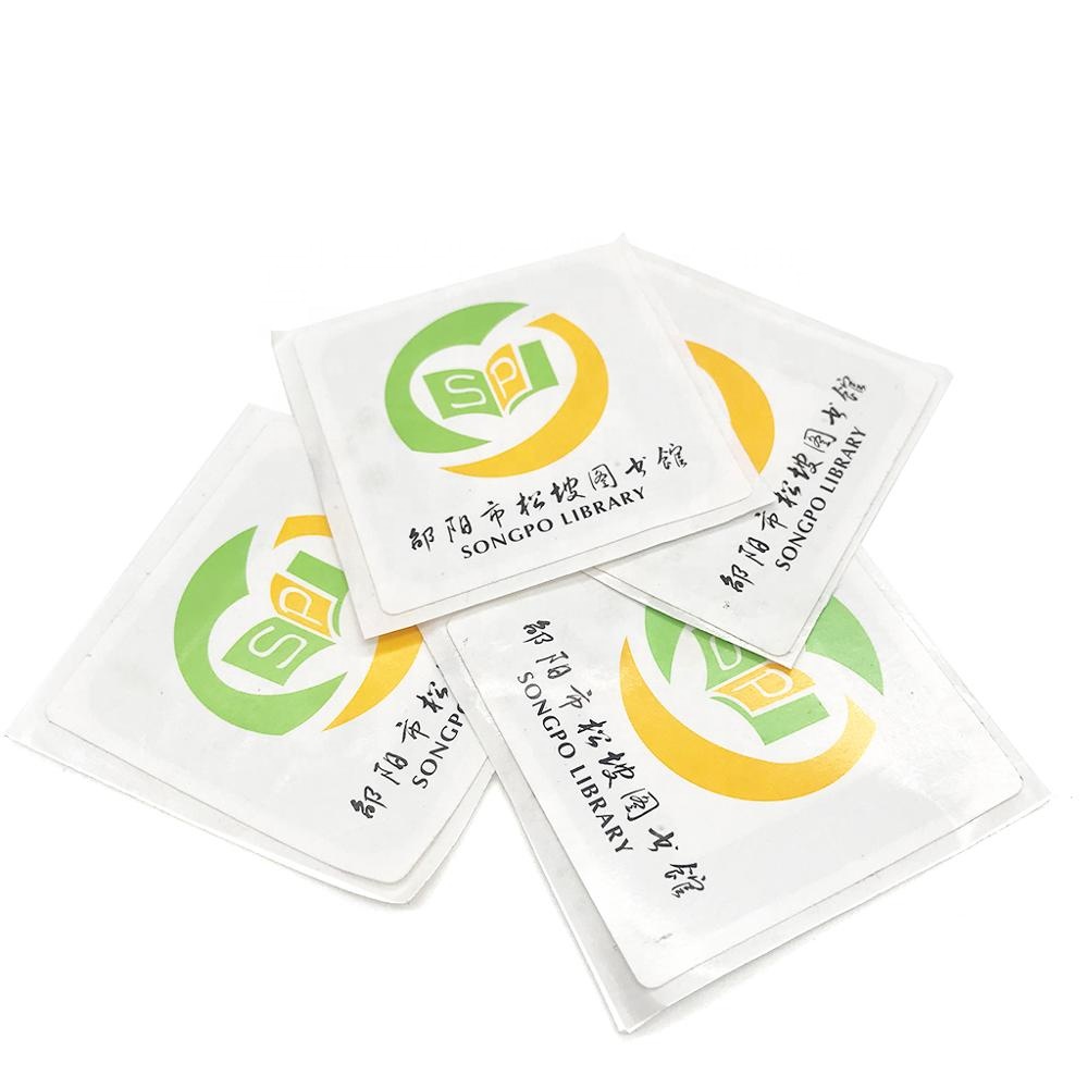 ملصق RFID مربع مقاس 50*50 مم مع تطعيم مبلل icode sli x HF ملصق مكتبة RFID للكتاب