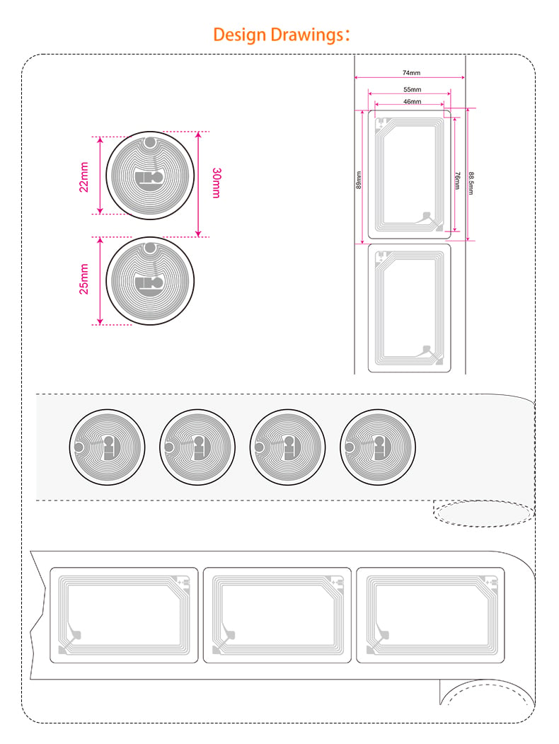 UHF rfid tag manufacturers 860-960MHZ blank printable RFID windshield sticker label details