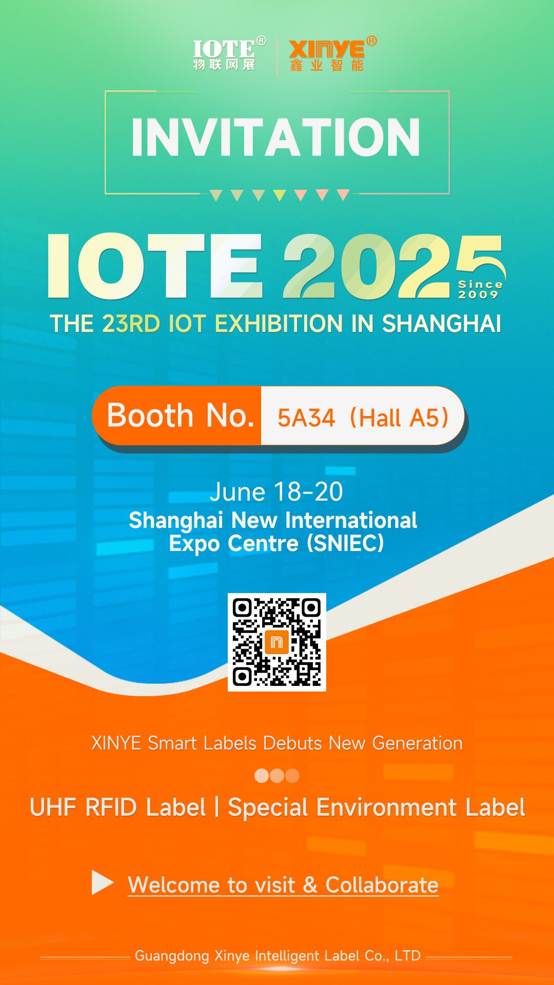 Добро пожаловать в компанию Guandong Xinye Intelligent Label Co, Ltd. на выставке IOTE в Шанхае