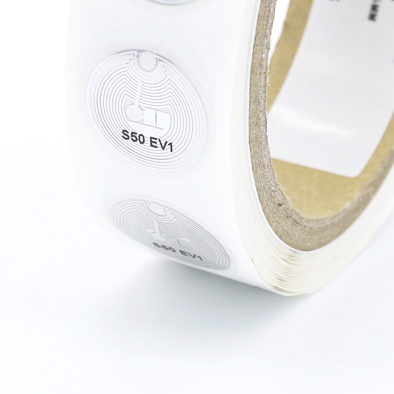 Mifare classic 1 k S50 HF white rfid paper sticker 25mm factory