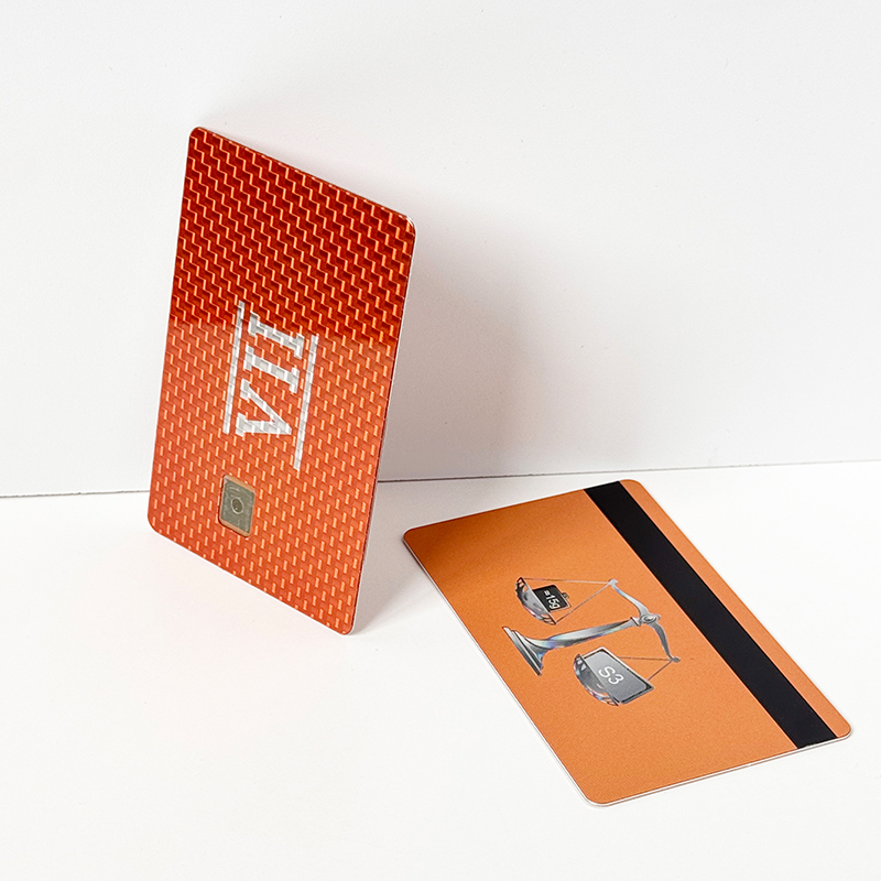 Custom Color Luxury Metal Card Blank Stainless Steel Contact IC Chip Slot for Bank / Debit Card Make