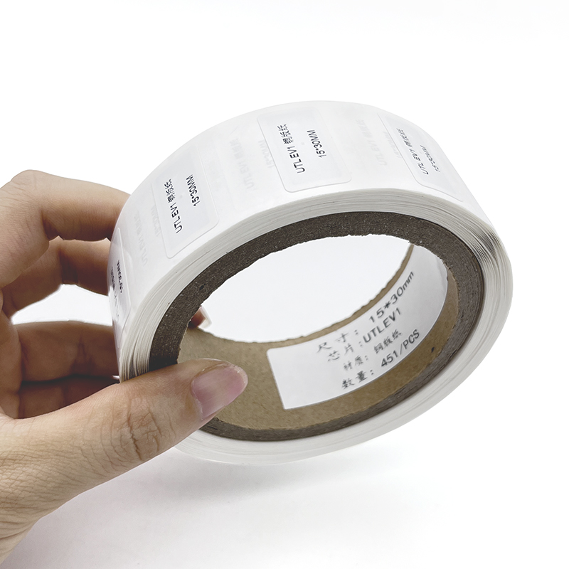 Rfid 13.56mhz pet pvc ıslak yapıştırma mifare ultralight ev1 erişim kontrolü için beyaz kağıt etiketi nfc çıkartma etiketi