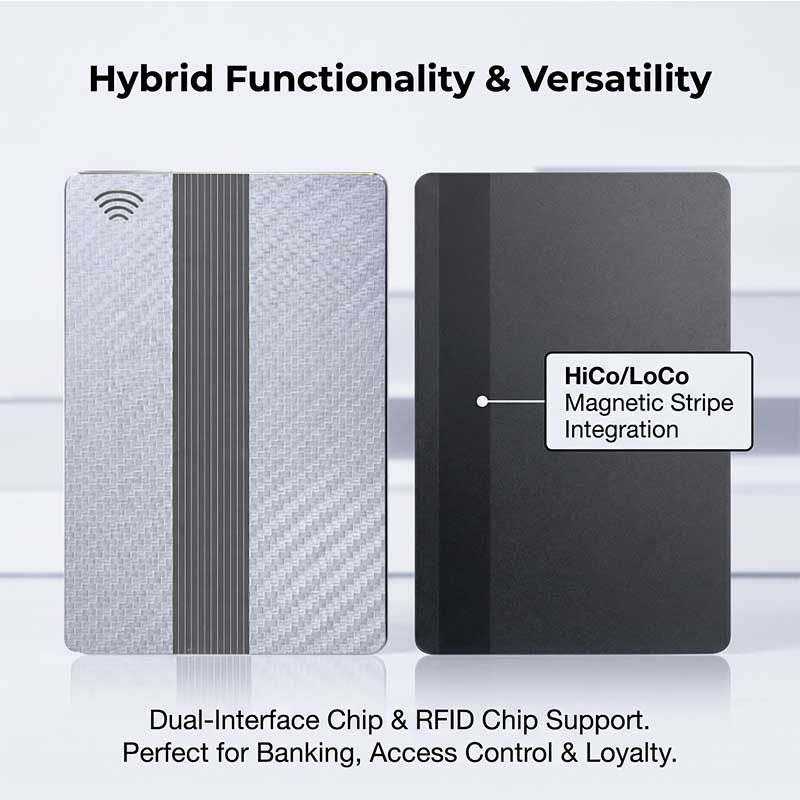 Heavy-Duty Texture Mifare Desfire Contactless RFID/NFC Metal Cards Custom for Banking, Access Control & Loyalty