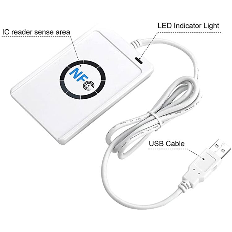 Lecteur/Écrivain de paiement sans contact RFID NFC USB ACR122U, lecteur NFC ISO14443A