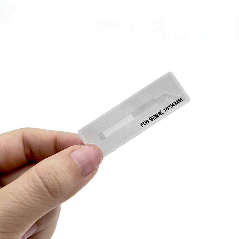 RFID-tarra 13.56mhz Fudan F08 18*56mm suorakaiteen muotoinen upotetunnisteet NFC-sirutarra