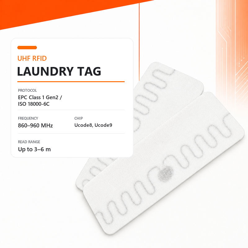 Durable UHF RFID Laundry Tag UCODE9 60 Bar Pressure Resistant 90°C Wash 180°C Drying RFID Texlitle Tags