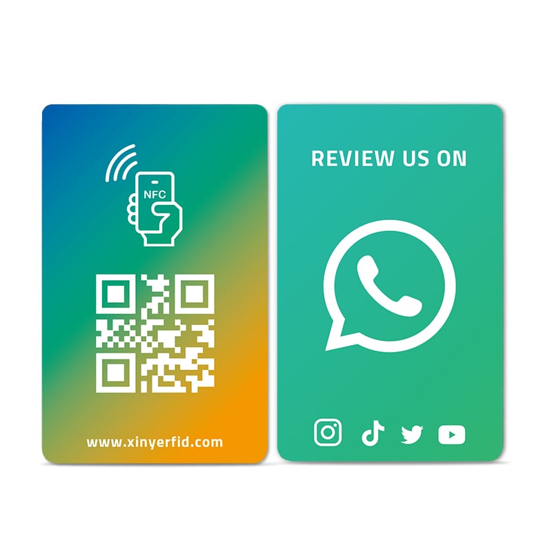 Смарт-карта Rfid Black Business Printable Pvc NFC-карта Ntag213 Ntag215 Ntag216 Whatsapp Google Обзор NFC-карты