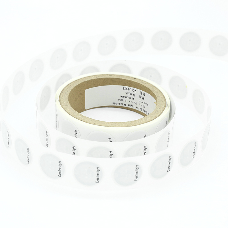 Custom 13.56mhz HF Desfire light 25mm round sticker rfid tags labels supplier wholesale