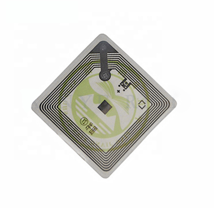 ملصق RFID مربع مقاس 50*50 مم مع تطعيم مبلل icode sli x HF ملصق مكتبة RFID للكتاب