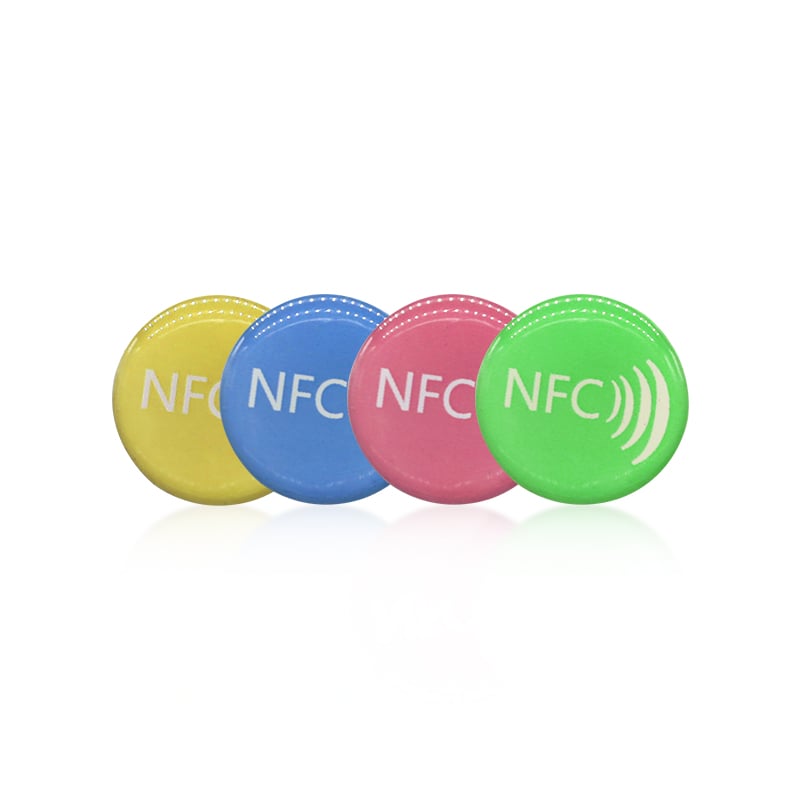 Etiquetas de epóxi NFC RFID redondas em PVC à prova d'água, cartões NFC bonitos para redes sociais, para colar no telefone celular