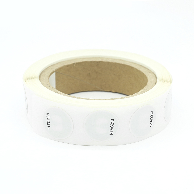 NTAG213 chip round rfid tag adhesive nfc rfid label roll for asset management details