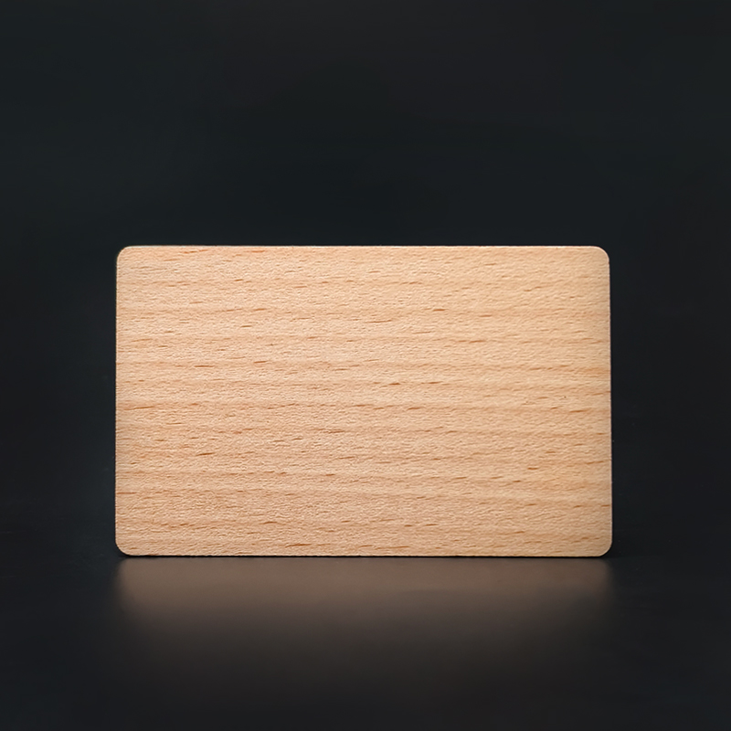 Proveedor de tarjetas RFID de madera ntag213 144bytes, tarjeta NFC con número láser, logotipo personalizado