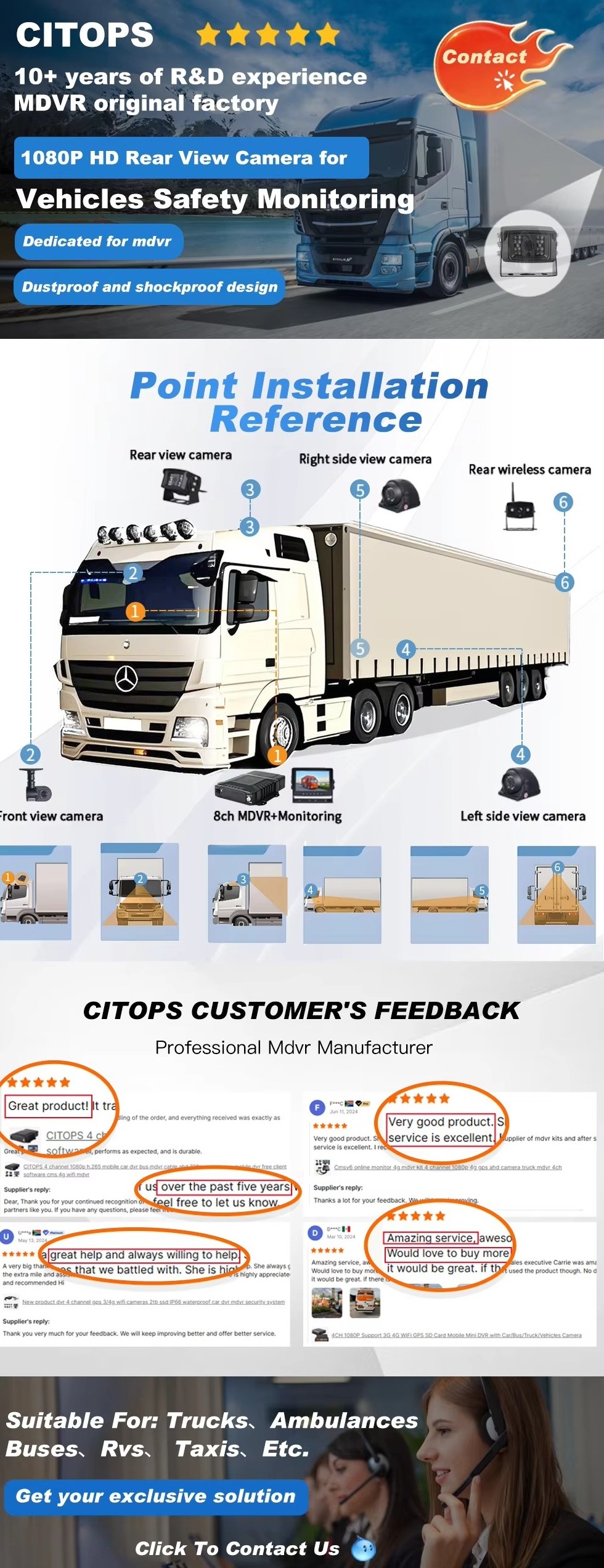 product truck 1080p rear view backup camera waterproof ip68 night vision recorder ensuring safer vehicle management reversing monitoring-0