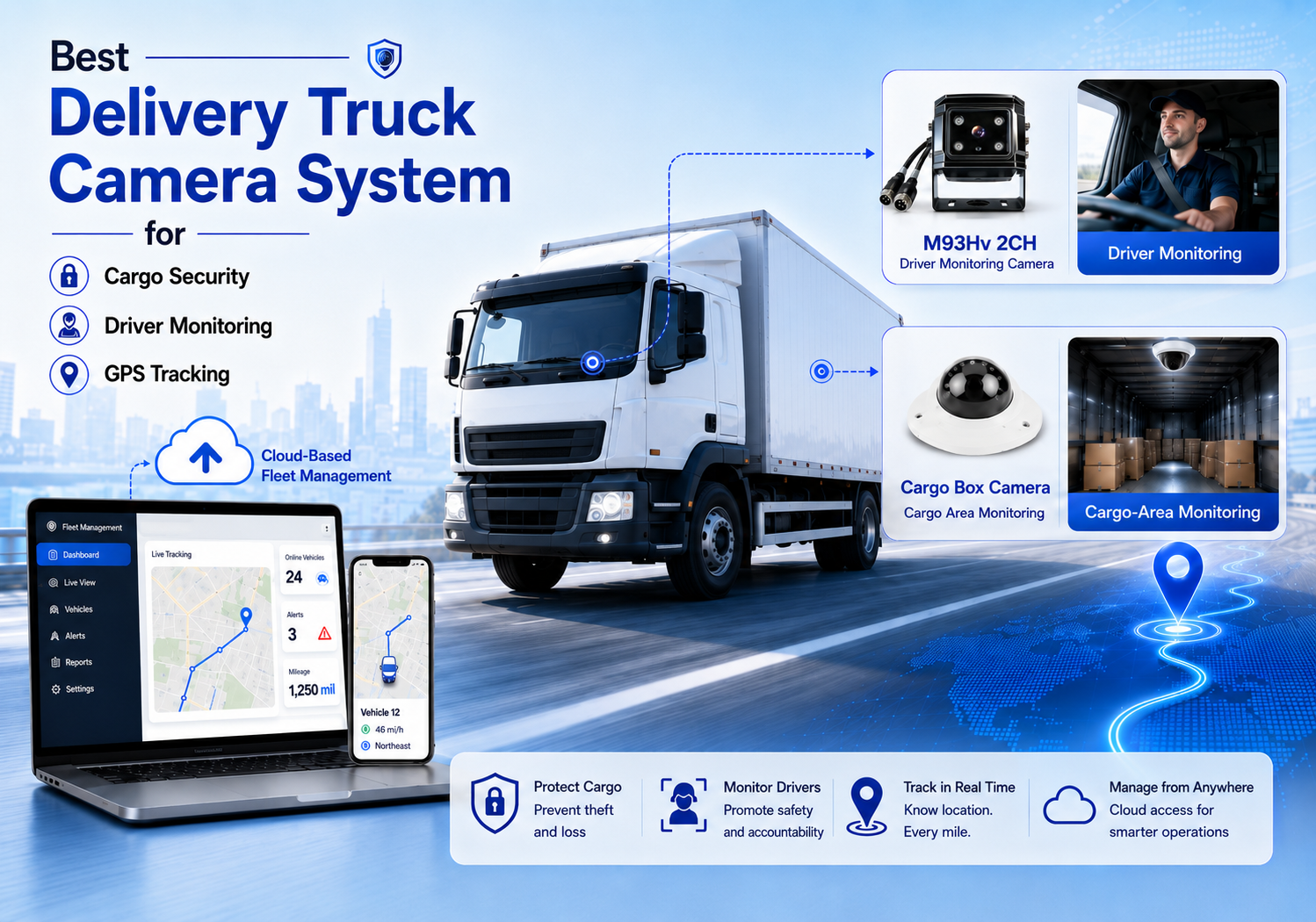 Best Delivery Truck Camera System for Cargo Security Driver Monitoring and GPS Tracking