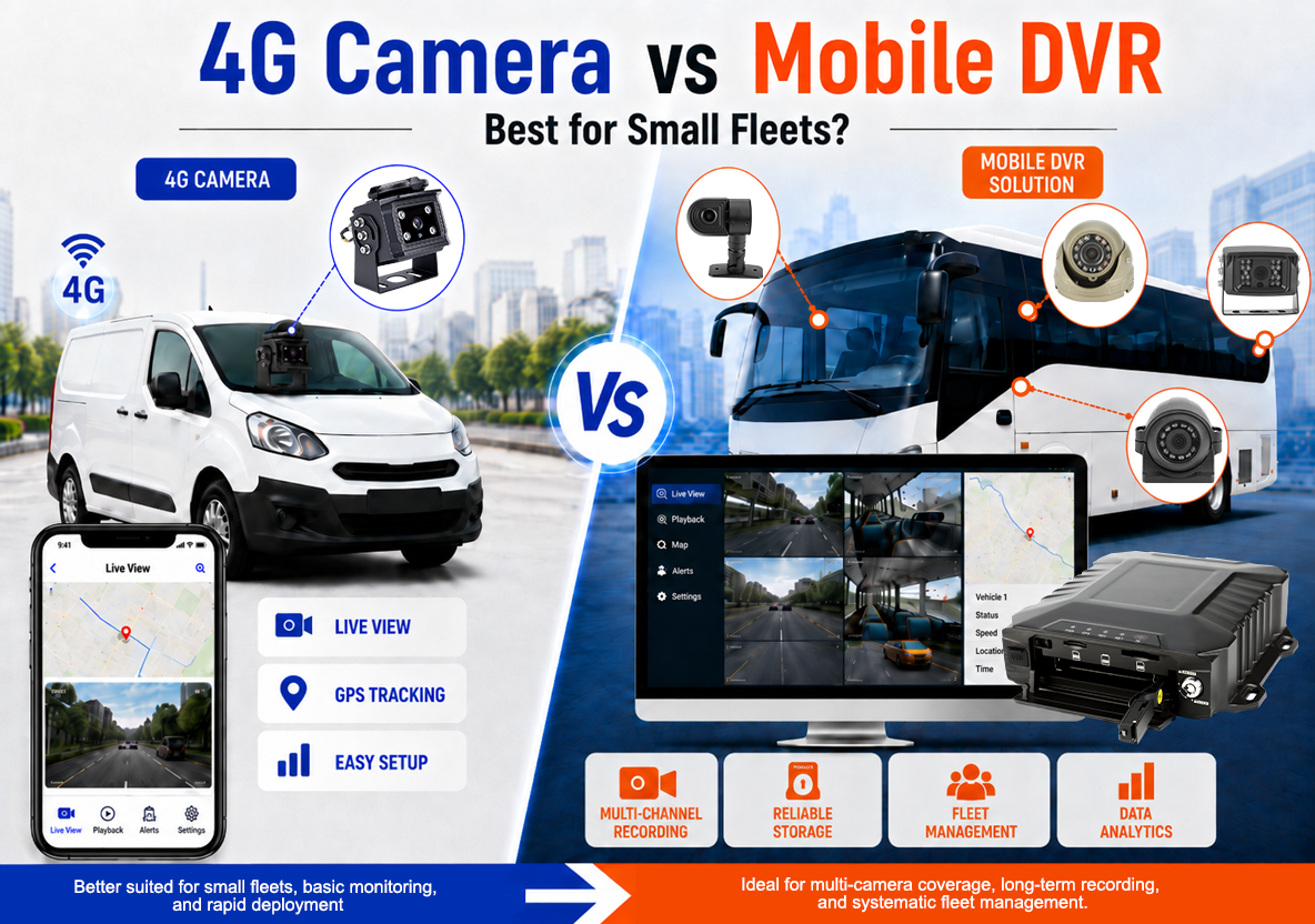 4G Vehicle Camera vs Mobile DVR: Best Fleet Monitoring Solution for Small Fleets