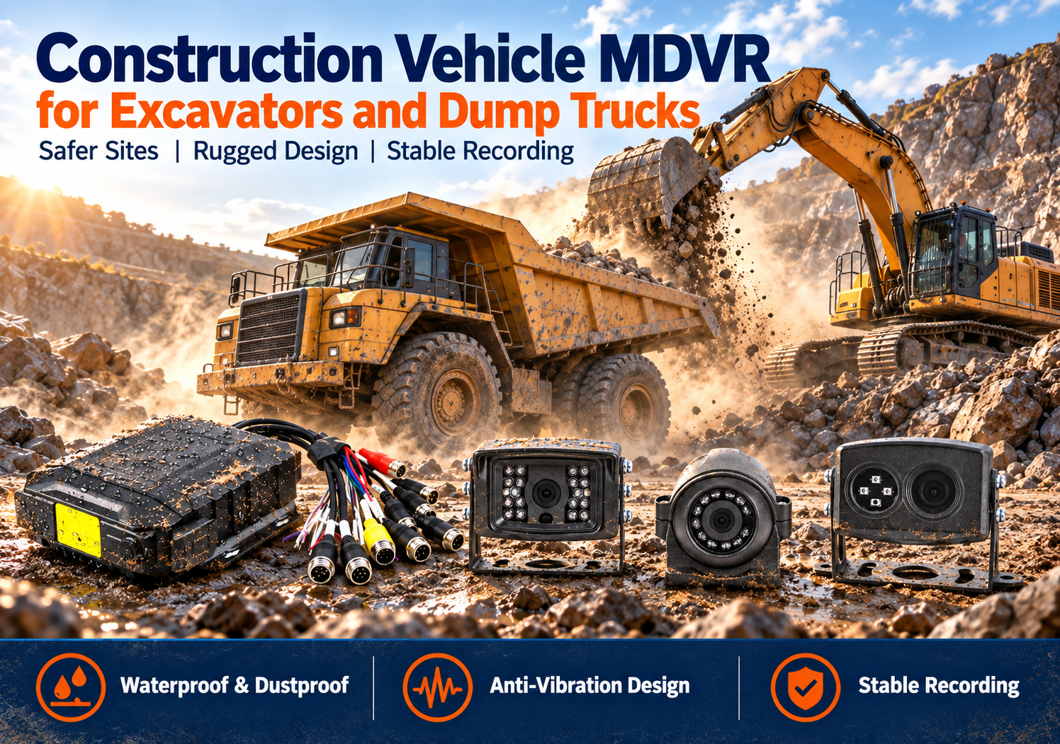 Construction Vehicle MDVR for Excavators and Dump Trucks