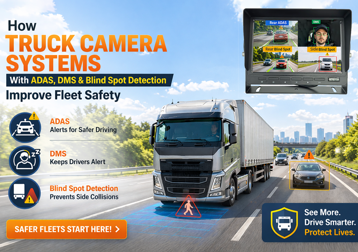 How Truck Camera Systems With ADAS DMS and Blind Spot Detection Improve Fleet Safety