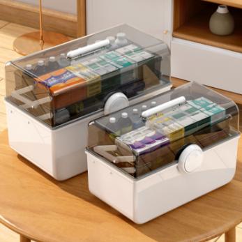 3-Tier Family Medicine Storage Box with Lid for Categorized Storage – Dust-proof and Damp-proof Design