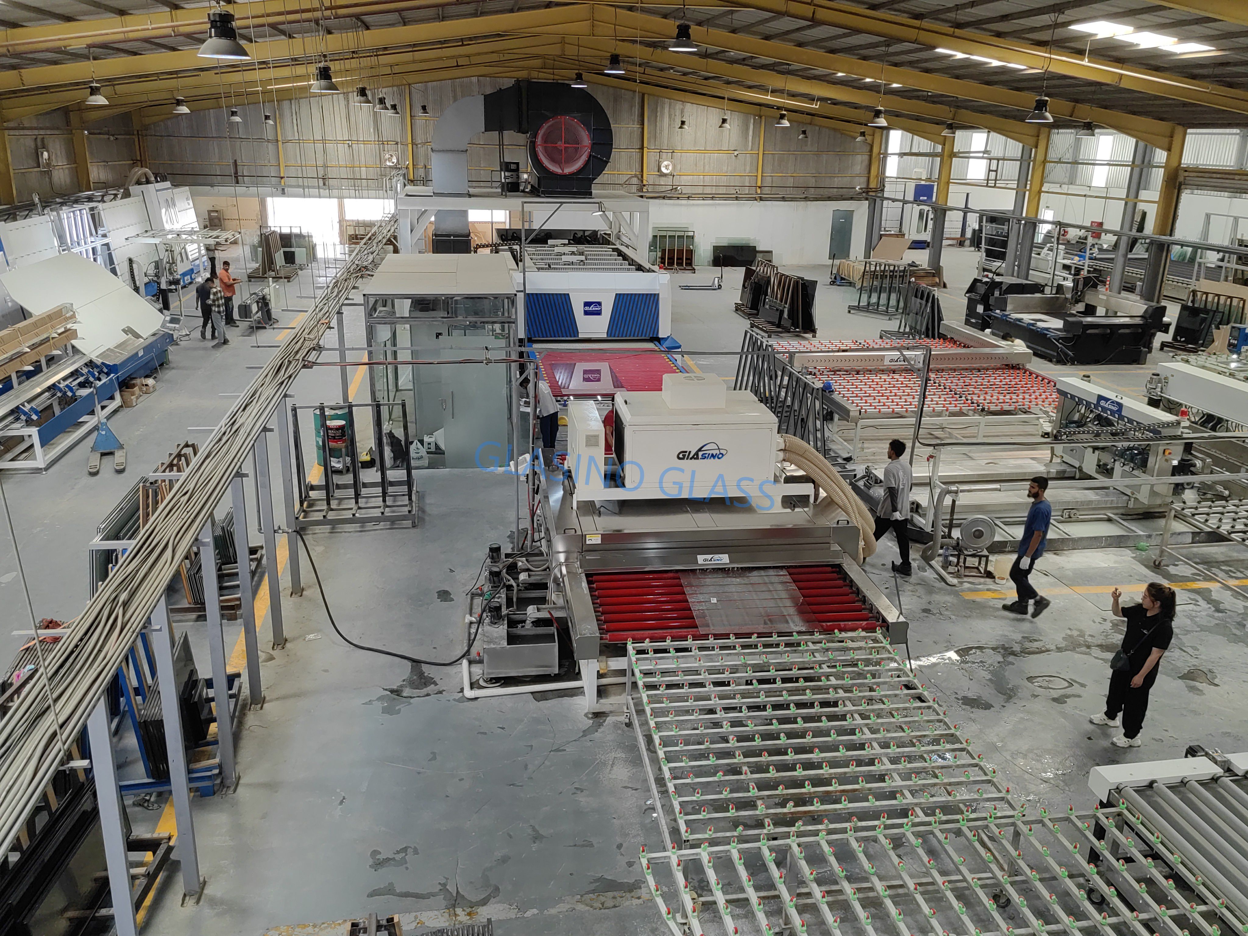 A full glass factory in Saudi Arabia fully equipped with GLASINO machinery.