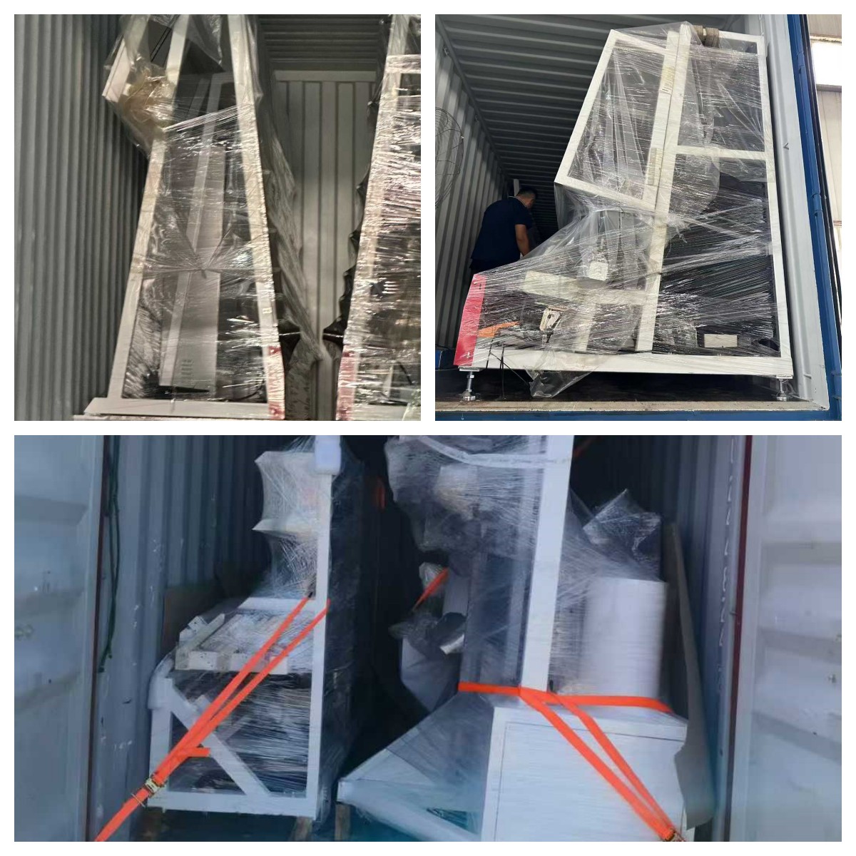 Full set glass processing machine to UAE start the containers loading-Vertical insulating glass making line！