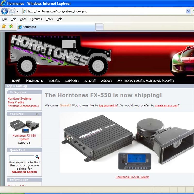 Partial Draft: Application Scenario for Horntones FX-550 System