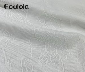 Foulola:2628# – Jacquard Line-Drawn Floral Sheer Curtain – 146GSM, Tone-on-Tone Luster, Soft Drape, 280CM & 320CM Widths, Off-White in Stock, A-Class Compliant