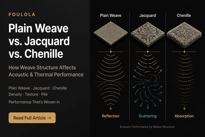 Plain Weave vs. Jacquard vs. Chenille: How Weave Structure Affects Acoustic & Thermal Performance