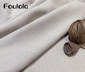 Striped Slub Cotton-Style Blackout Curtain – 393gsm, Triple-Weave 90-95% Shading, A-Class Eco, Acoustic & Thermal, Double-Sided, 280CM & 320CM Width, 16 Colours | ZJM#