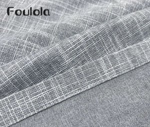 Foulola:16956# – TPU Laminated 100% Blackout Curtain & Fabric – Duo-Texture (Coarse Linen Face / Smooth Plain Back), 232GSM, Acoustic & Thermal, 280CM Width, 20 Colours in Stock