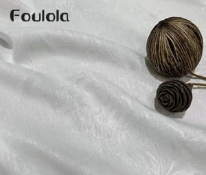 Foulola:2668# – Metallic Peony Jacquard Sheer Curtain – 153GSM, Soft Drape, 280CMm & 320CM Widths, Off-White in Stock, A-Class Compliant