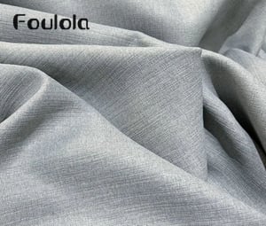 Foulola: 667# – Double-Sided Linen-Style 90-95% Blackout Curtain – Subtle Stripe Face / Plain Back, 393GSM Triple-Weave, Acoustic & Thermal, 280CM & 340CM Width, 7 Colours