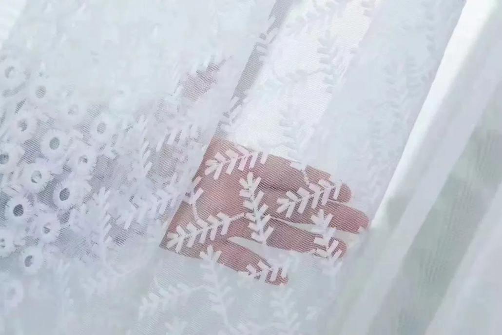Foulola News:HDXZ/XYT/DKDG/XXLS/JGZ/SSEL/SWMT Embroidered Sheer supplier