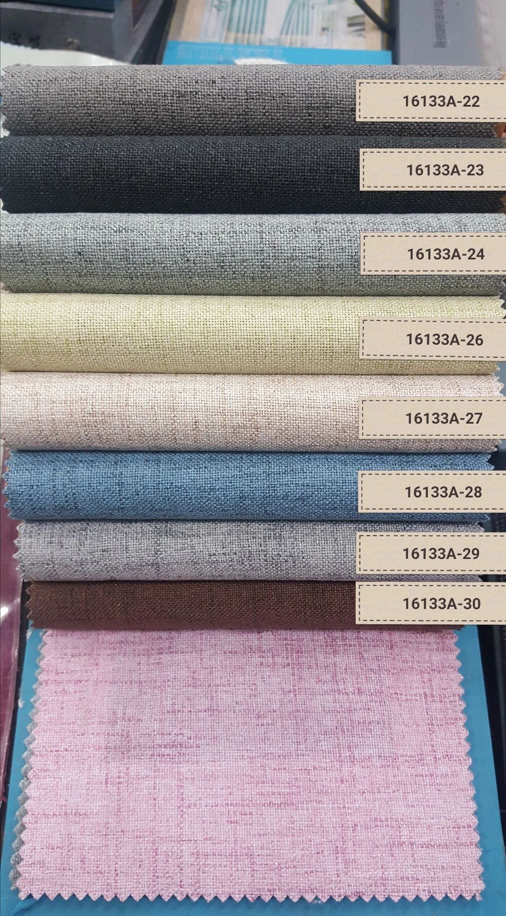 Foulola:16133A# Series,2.8/3.2m Two Sided Artwork Linen Fabric manufacture