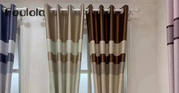 Foulola Cheap Curtain Series- Stripe Blackout Embossed Curtain
