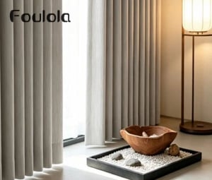 Double-Sided Weave Blackout Curtain – Velvet Face & Linen Reverse, 90% Shading, A-Class Eco, 280CM & 320CM Width | 1091#