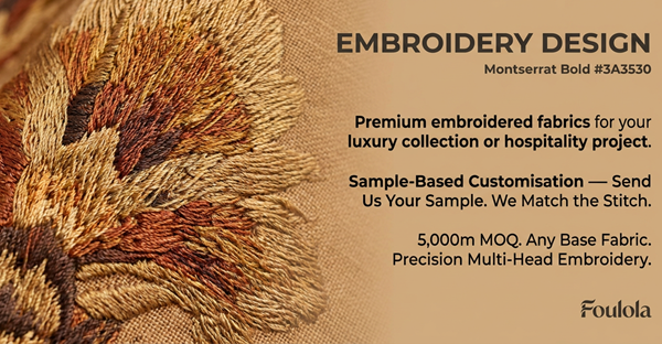 Foulola Embroidery Design – Custom Stitched Patterns on Curtain Fabrics