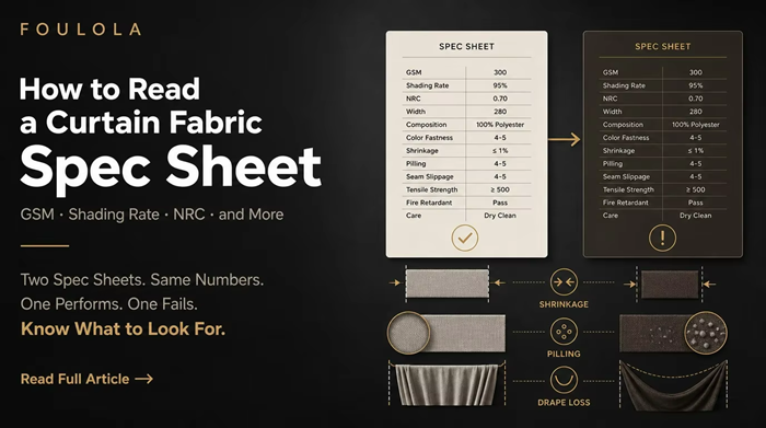How to Read a Curtain Fabric Spec Sheet: GSM, Shading Rate, NRC, and More