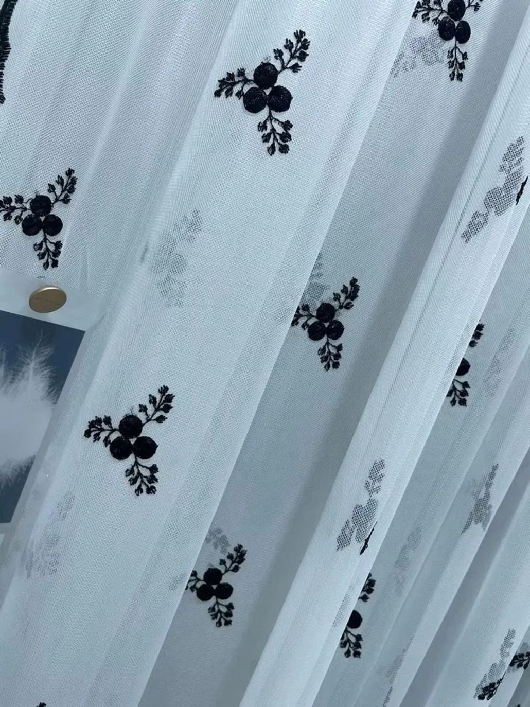 Foulola News:HDXZ/XYT/DKDG/XXLS/JGZ/SSEL/SWMT Embroidered Sheer factory