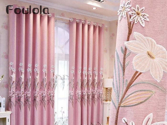 Luxury Embroidered Cloth Curtain for Living Room